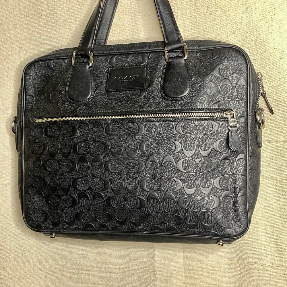 Coach Black Leather Laptop Bag
